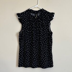 Adrianna Papell Black and White Polka Dot Blouse
